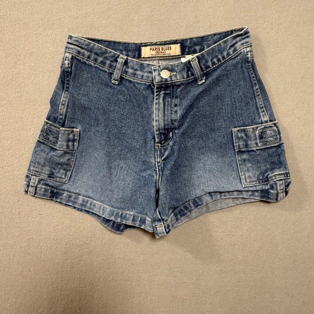 Vintage Y2K Paris Blues Original Denim Utility Cargo Shorts Junior 3 (Fits XS)